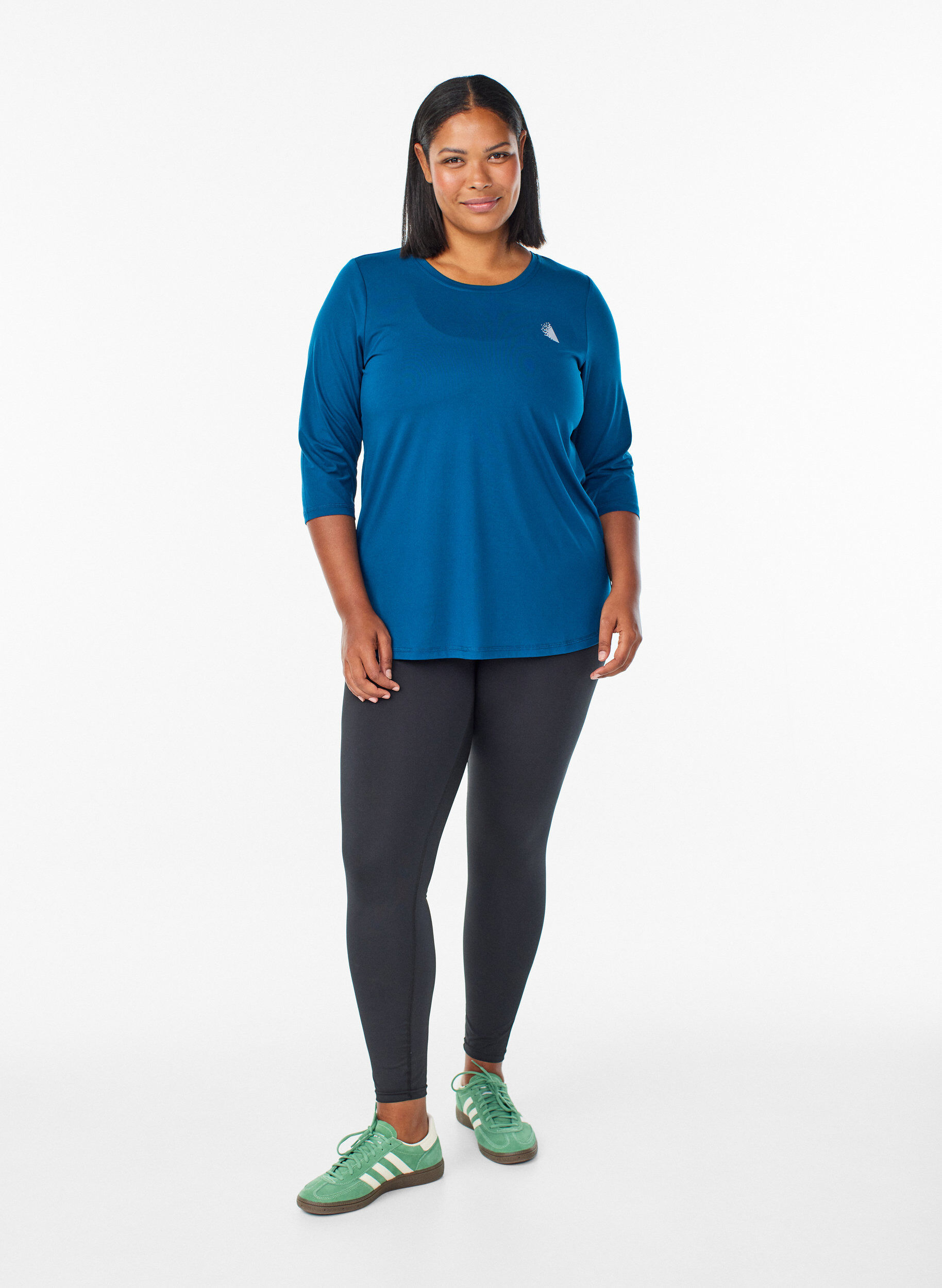 ZizziTreningsbluse med 3/4-ermer, Bl&aring;, Model image number 1