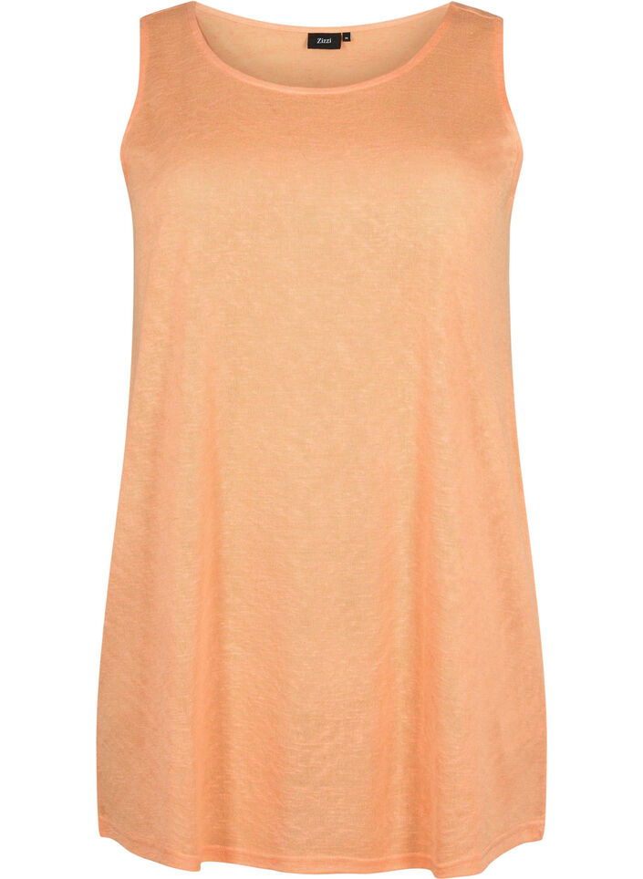 Topp med struktur og rund hals, Mock Orange, Packshot image number 0