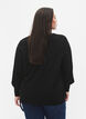 Strikket cardigan i viskose med knapper, Black, Model image number 1