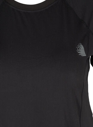 T-skjorte til trening med refleksdetaljer, Black, Packshot image number 3