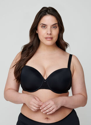 Formstøpt BH med netting, Black, Model image number 0