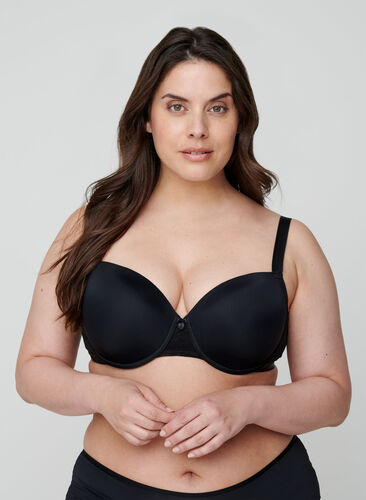 Formstøpt BH med netting, Black, Model image number 0