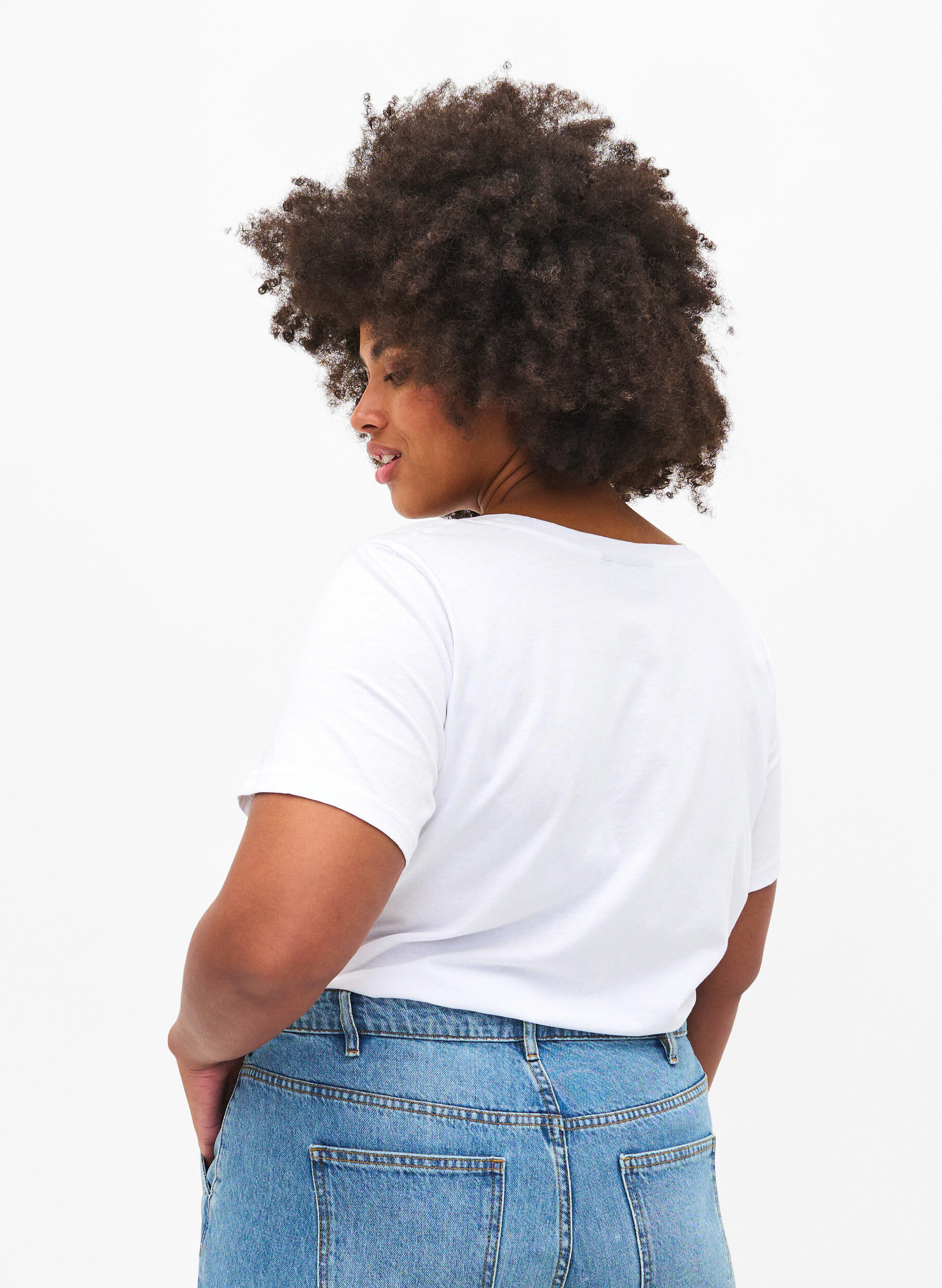 Zizzi T-skjorte med strass, B.White W.Rhinestone, Model image number 1