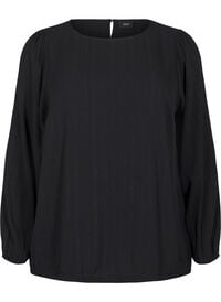 Bluse med sølvglitter, Svart Bluse med sølvglitter