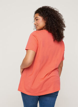 T-skjorte med print, Living Coral BLESSED, Model image number 1