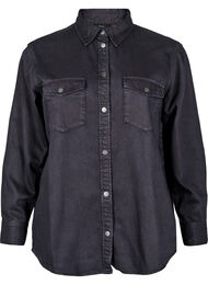 Denimskjorte med brystlommer, Black Washed