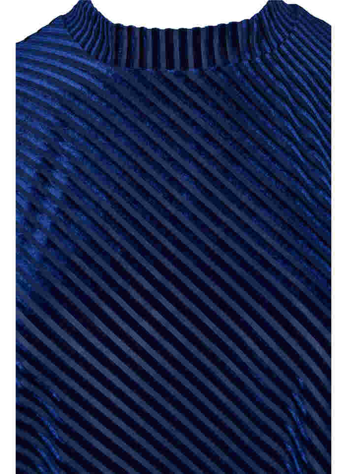 Strukturmønstret kjole i velur, Evening Blue, Packshot image number 2