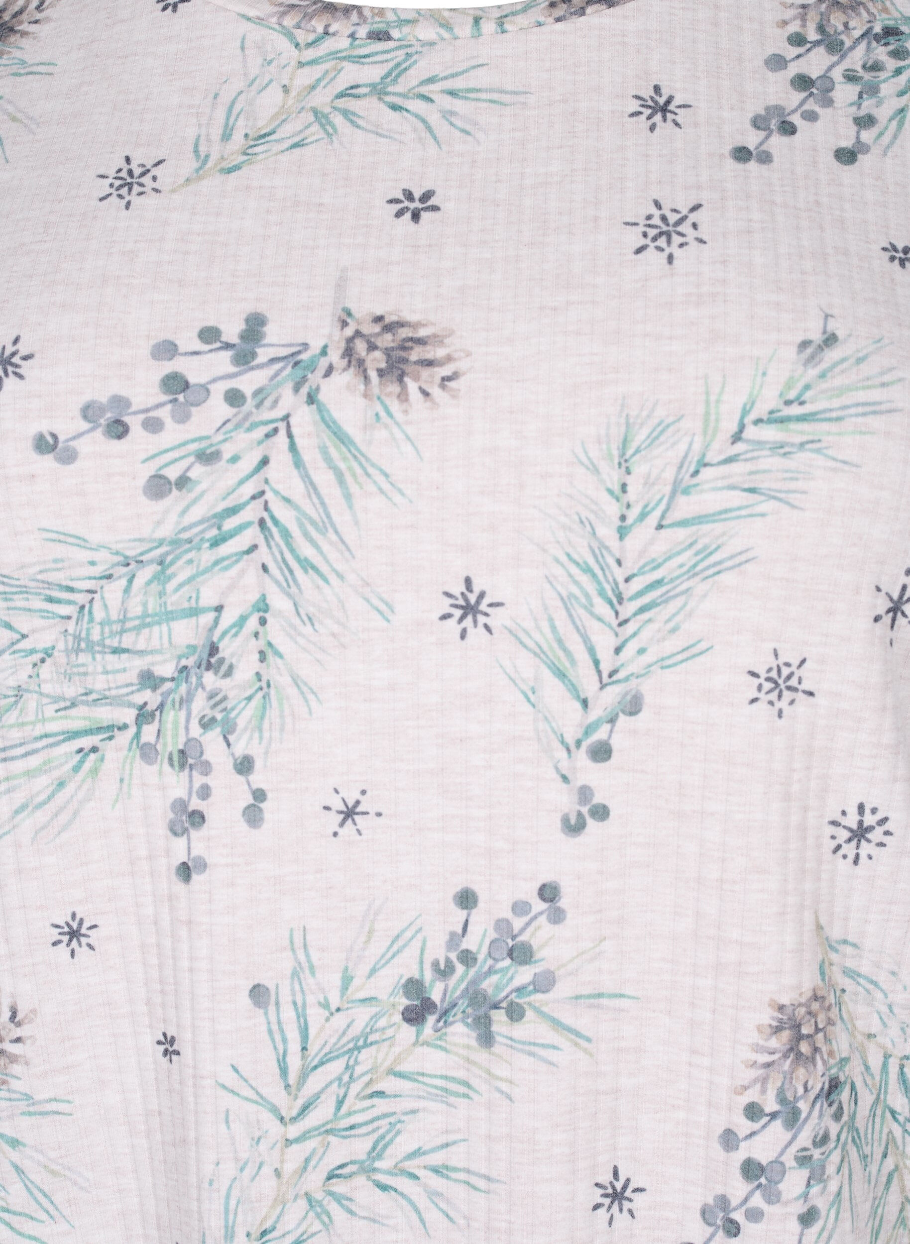 Zizzi Genser i ribbet struktur, Natural M&eacute;l AOP Gran, Packshot image number 2