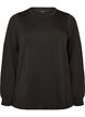 Langermet jersebluse med rund hals, Svart, Packshot image number 0