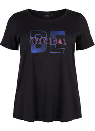 T-skjorte til trening med trykk, Black w. Be Original