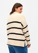 Pullover med striper og høy krage	, Birch w. Black, Model image number 1