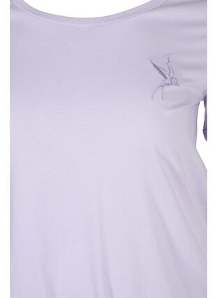 Kortermet T-skjorte i bomull med trykk, Thistle Bird, Packshot image number 2