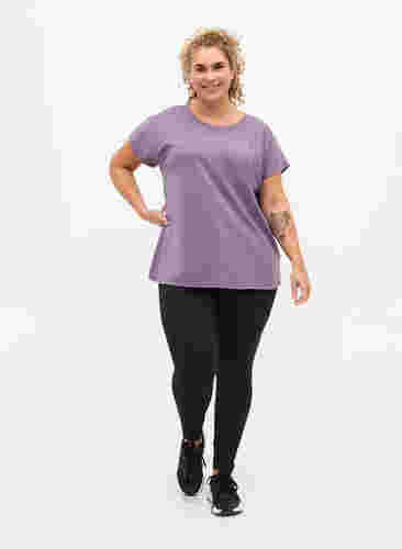 Ensfarget t-skjorte til trening, Purple Sage, Model image number 2
