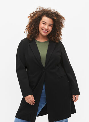 Zizzi Lang blazer, Black, Model image number 2