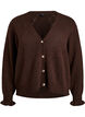 Cardigan med harlekintrykk og V-hals, Brun, Packshot image number 0