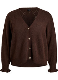 Cardigan med harlekintrykk og V-hals, Brun
