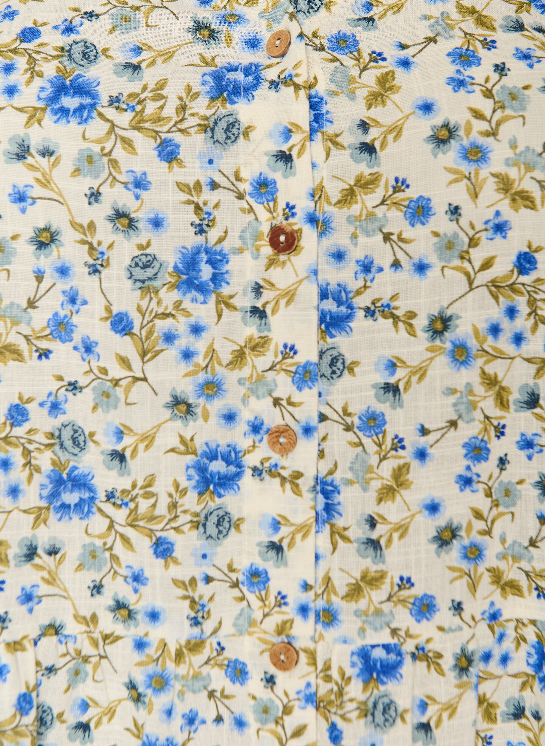 ZizziBomullsmidikjole med blomsterprint, Bl&aring;, Packshot image number 2