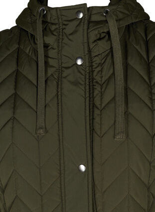 Lang quiltet vest med hette, Forest Night, Packshot image number 2