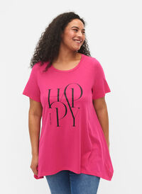 T-skjorte i bomull med tekst, Beetroot Purple HAP, Model