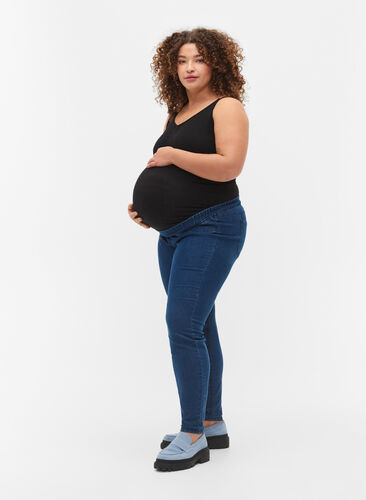 Jeggings til gravide med baklommer, Dark blue, Model image number 0