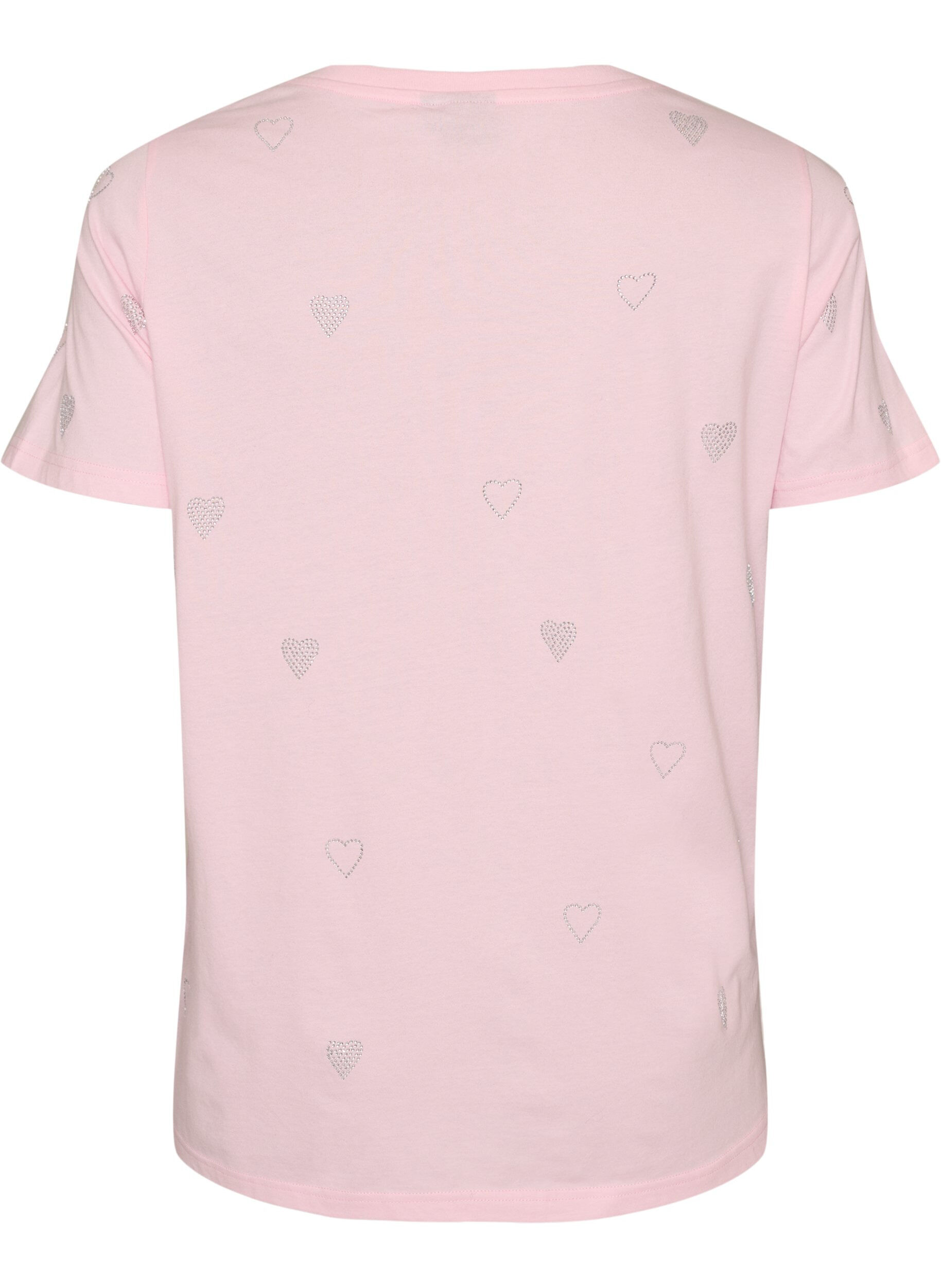 ZizziT-skjorte i &oslash;kologisk bomull med hjerter, Rosa, Packshot image number 1