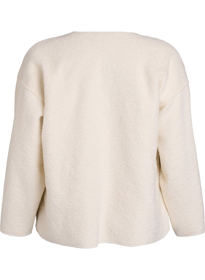 Loose fit cardigan med lommer, Vanilje, Packshot image number 1