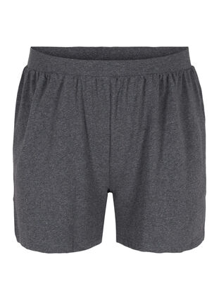 Løse shorts i en bomullsmiks, Dark Grey Melange, Packshot image number 0