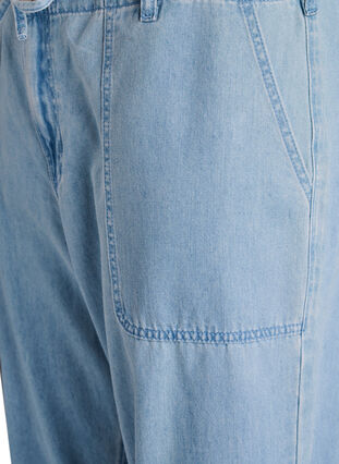 Zizzi Høy midje jeans med knytebelte, Blå, Packshot image number 2