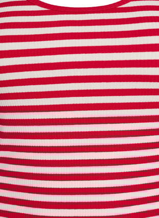 Zizzi Stripete ribbestrikket singlet, Snow W. U.R.Stripe, Packshot image number 2