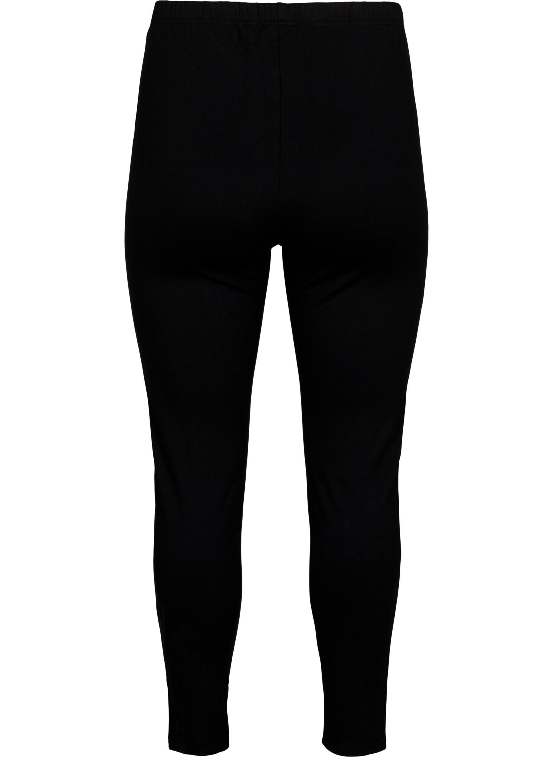 Zizzi Viscose-leggings med knappdetaljer, Svart, Packshot image number 1