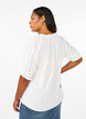 Kortermet bluse i viskose med volangdetaljer, Bright White, Model image number 1