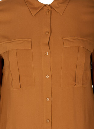 Viskoseskjorte med lommer på brystet, Argan Oil, Packshot image number 2