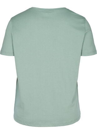Kortermet T-skjorte i bomull med trykk, Chinois Green SIMPLE, Packshot image number 1