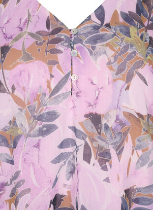 Mønstrete bluse med korte ermer, Orchid Bouquet AOP, Packshot image number 2