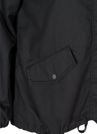 Kort jakke med hette og lommer, Black, Packshot image number 3
