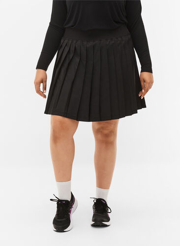 Padel/tennisskjørt i plissé, Black, Model image number 2