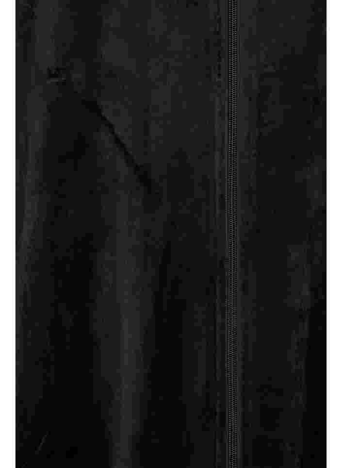 Kjole i velur med glidelås og lommer, Black, Packshot image number 3
