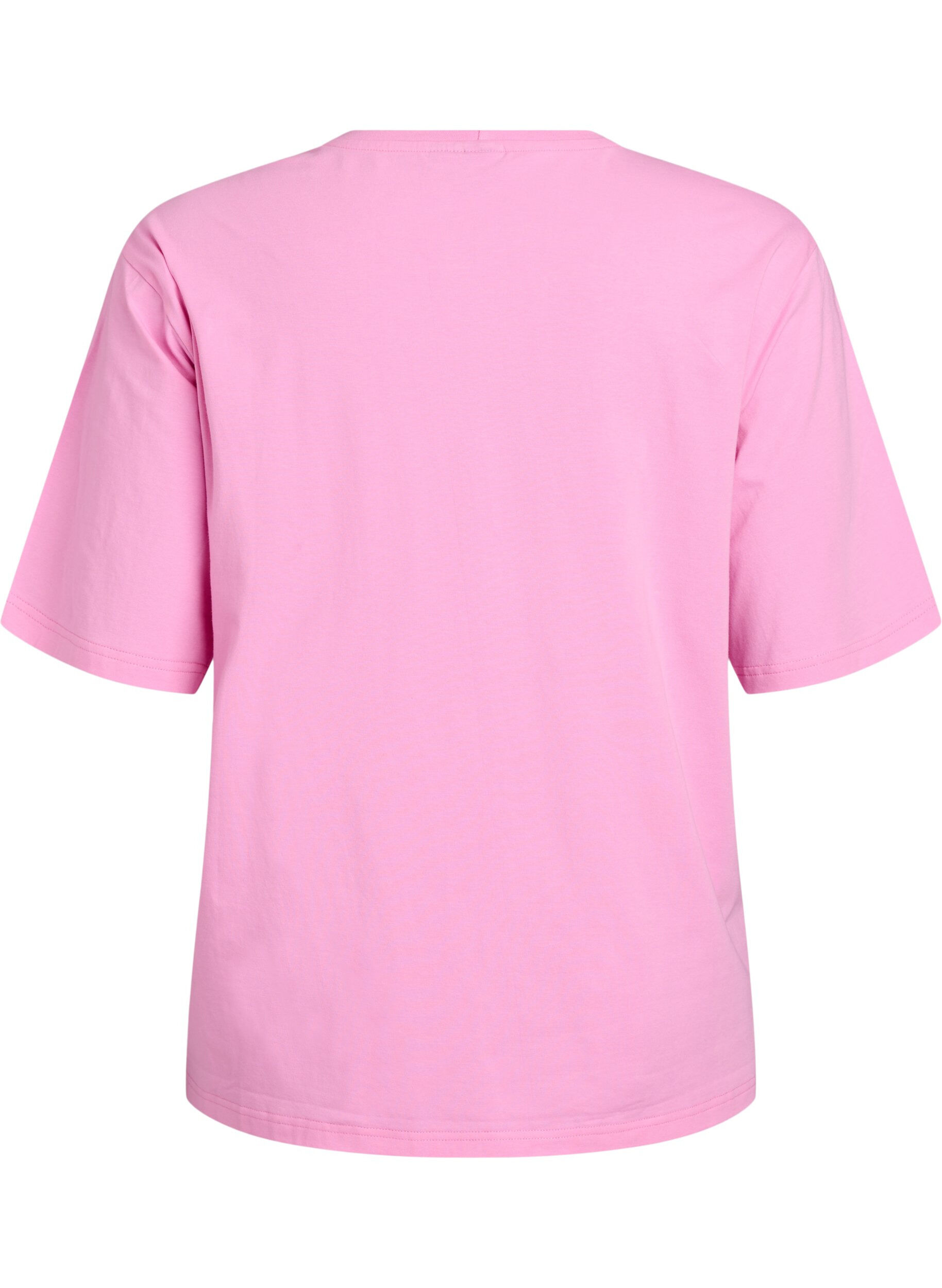 ZizziSporty t-skjorte i &oslash;kologisk bomull, Rosa, Packshot image number 1