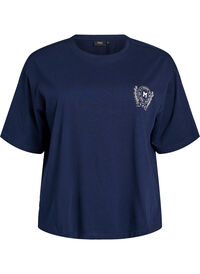 Oversized T-skjorte med ryggprint, Blå Oversized T-skjorte med ryggprint