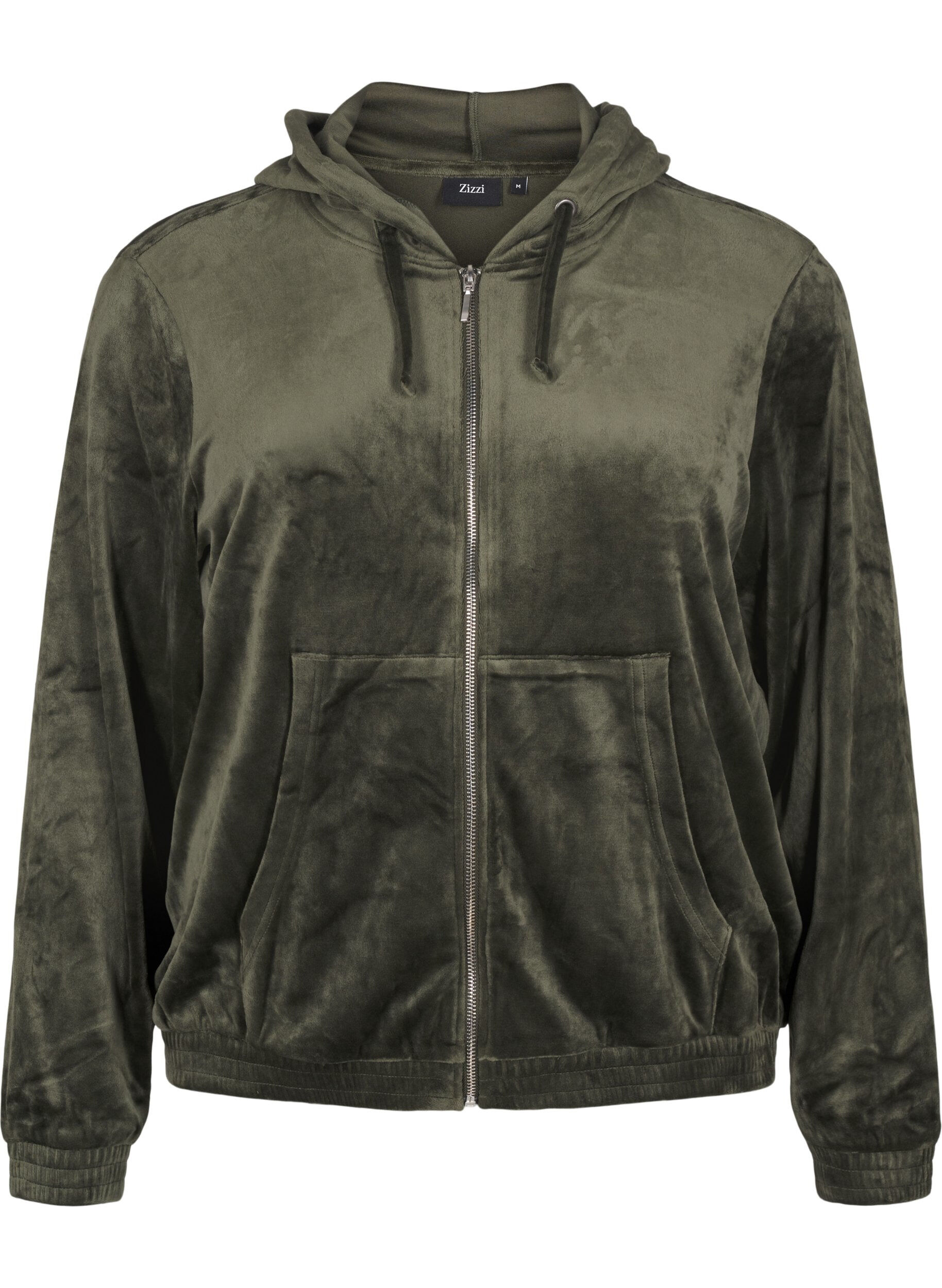 Zizzi Velour cardigan med hette, Rosin, Packshot image number 0