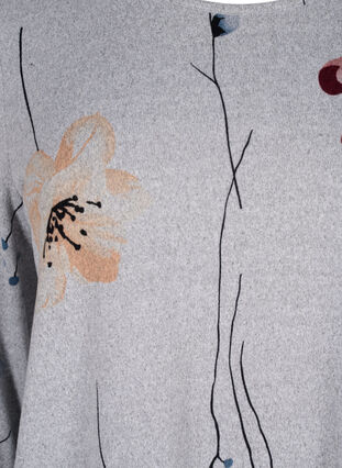 Blomstret bluse med lange ermer, LGM Flower AOP, Packshot image number 2