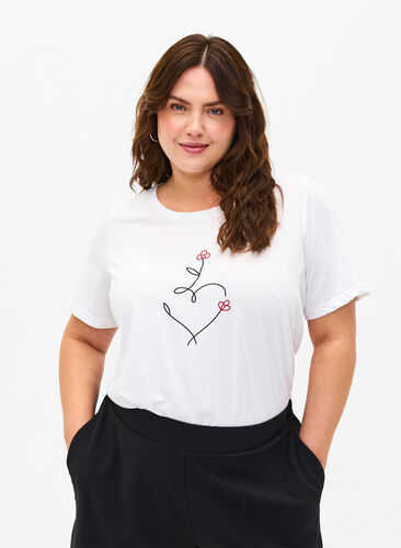 FLASH - T-skjorte med motiv, Bright White Heart, Model image number 0