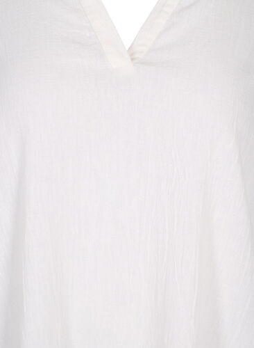 Kjole med V-hals og krage, White, Packshot image number 2