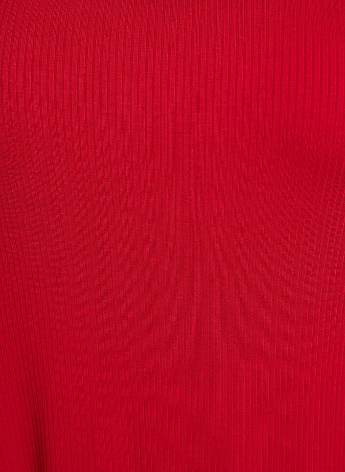 Ermeløs kjole i ribbestrikket viskose, Rød, Packshot image number 2