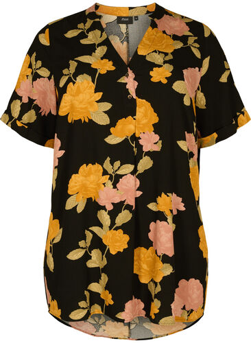 Blomstrete tunika i viskose, Scarab Flower, Packshot image number 0