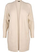 Ribbestrikket cardigan med lommer, Beige, Packshot image number 0