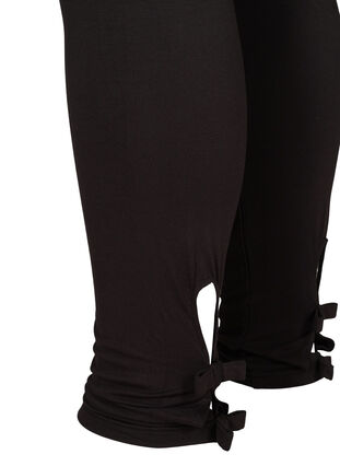 3/4-leggings i viskose med sløyfe, Black, Packshot image number 3