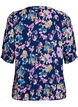 Kortermet viskosebluse, Blå, Packshot image number 1