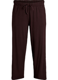 Ribbede jerseybukser med høy midje, Chocolate Plum