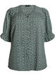 Skjortebluse med 1/2 ermer, Gr&oslash;nn, Packshot image number 0